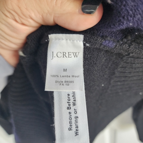 J. Crew Mens 1/4 zip Argyle/ Diamond Pattern 100% Lambswool Pullover Medium - Picture 8 of 9